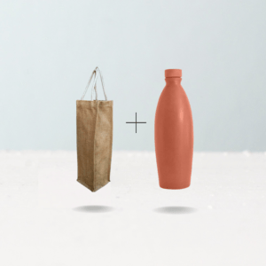 Clay Bottle with Cover | Earthenware
