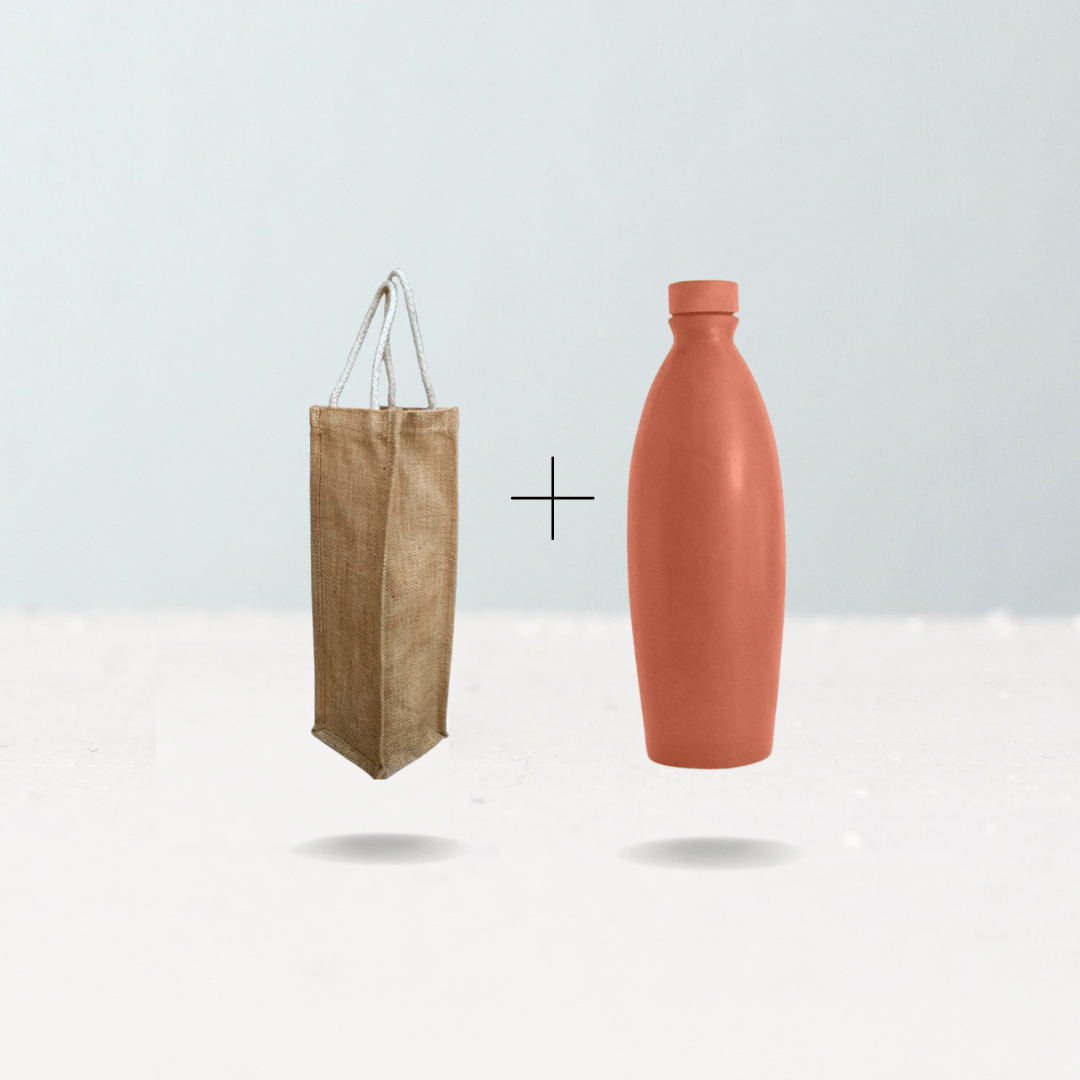Clay Bottle with Cover | Earthenware